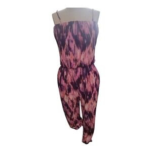 Tart, Vibrant Pink and Purple Patterned Jumpsuit, Size Medium